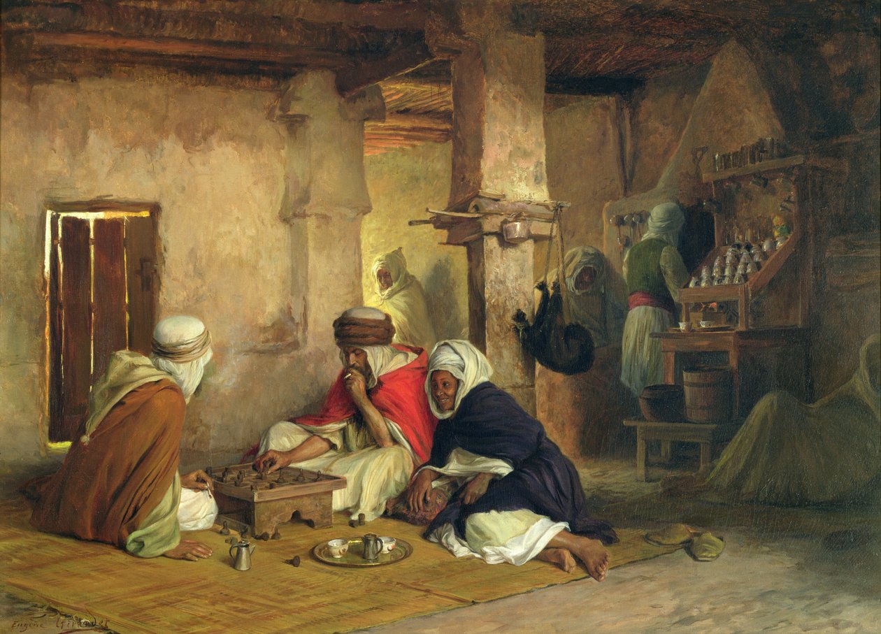 Marokkolainen kahvila, n. 1874 tekijältä Eugene Alexis Girardet