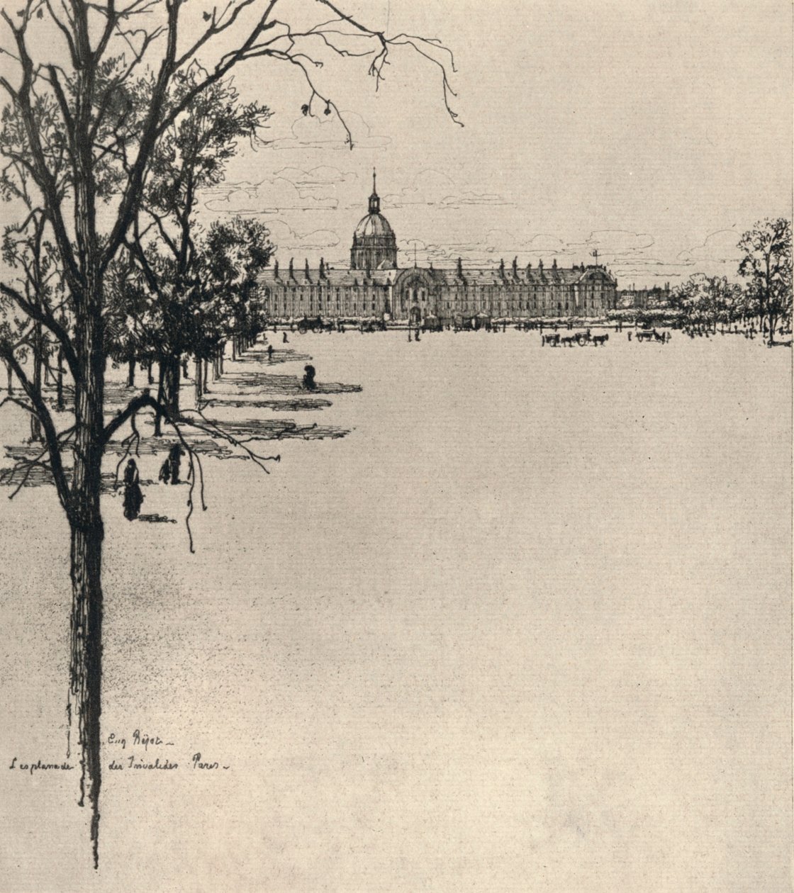 Les Invalidesin esplanadi, 1915 tekijältä Eugene Bejot