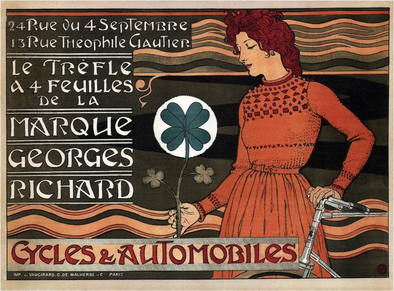 Pyörät ja autot Georges Richard, 1899 tekijältä Eugene Grasset