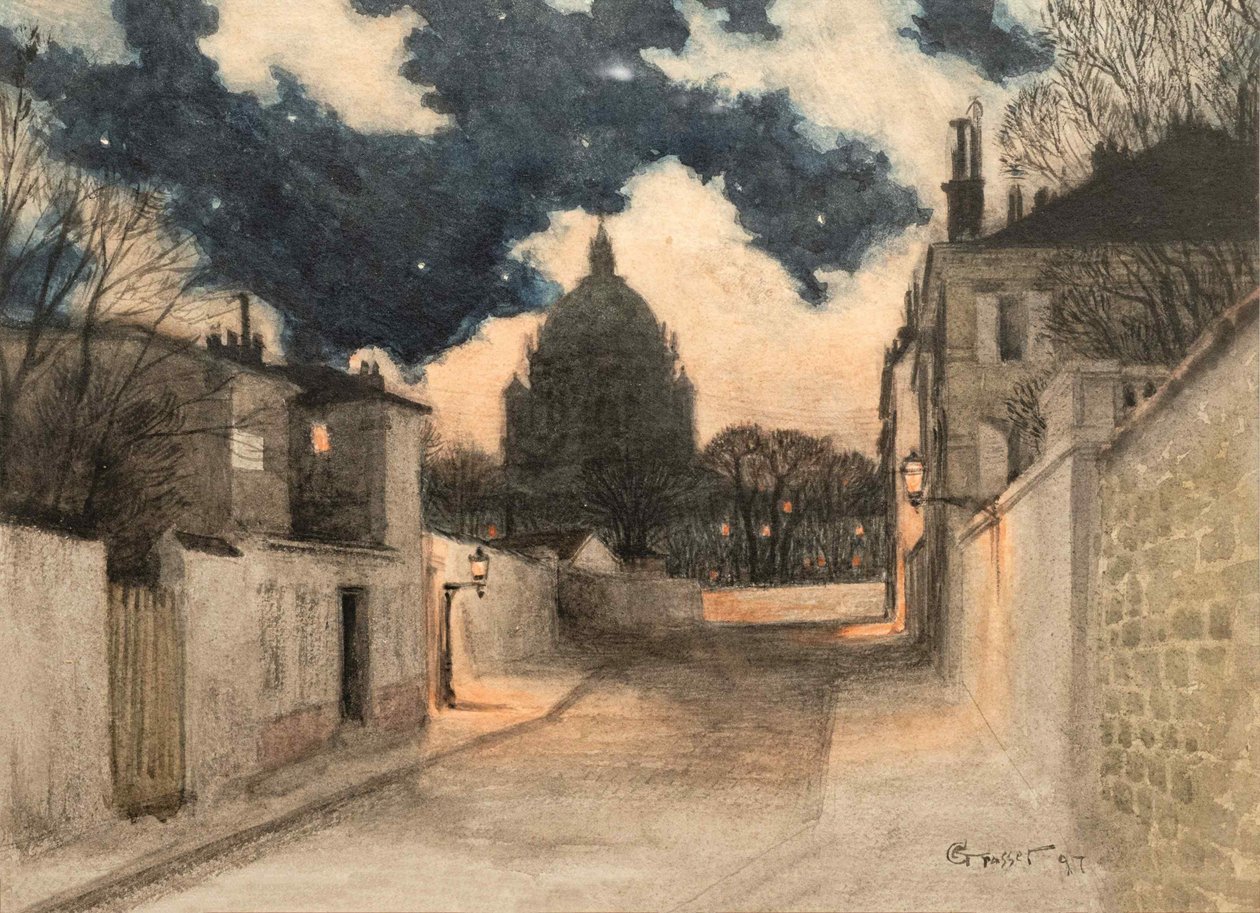 Tähtinen yö Montmartren yllä, 1897. tekijältä Eugene Grasset