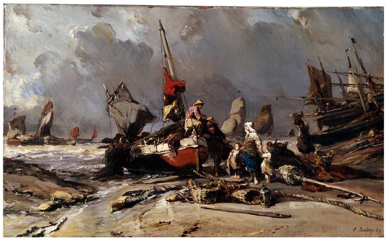 Myrskyn jälkeen, 1869 tekijältä Eugene Isabey