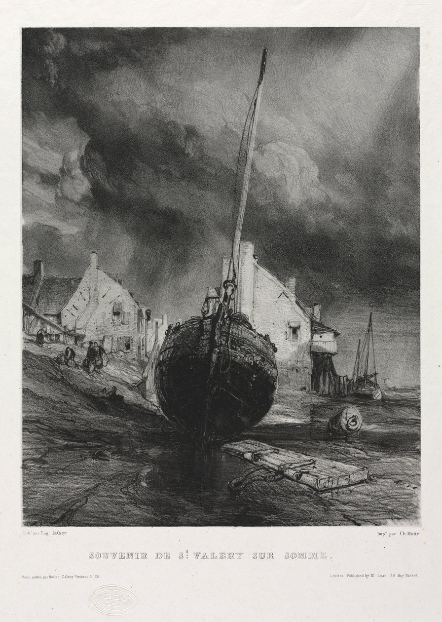 Kuusi merijalkaväkeä: Souvenir Saint Valéry-sur-Somme, 1833. tekijältä Eugene Isabey
