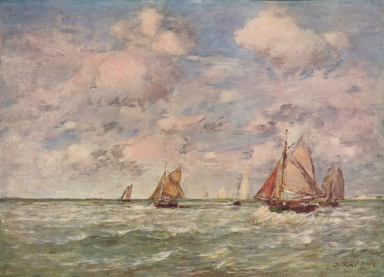 Merimaisema, c1850 tekijältä Eugene Louis Boudin
