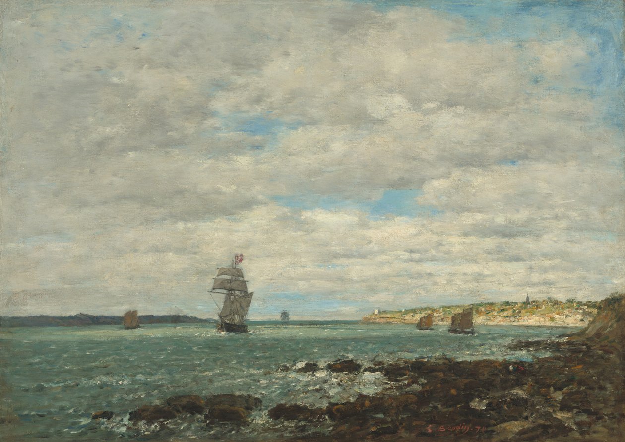 Bretagnen rannikko, 1870. tekijältä Eugene Louis Boudin