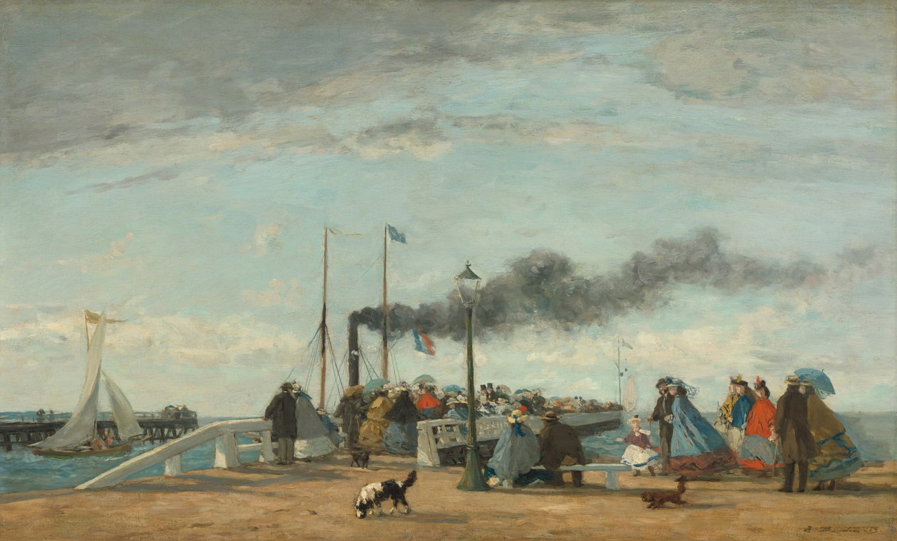 Trouvillen laituri ja laituri, 1863. tekijältä Eugene Louis Boudin