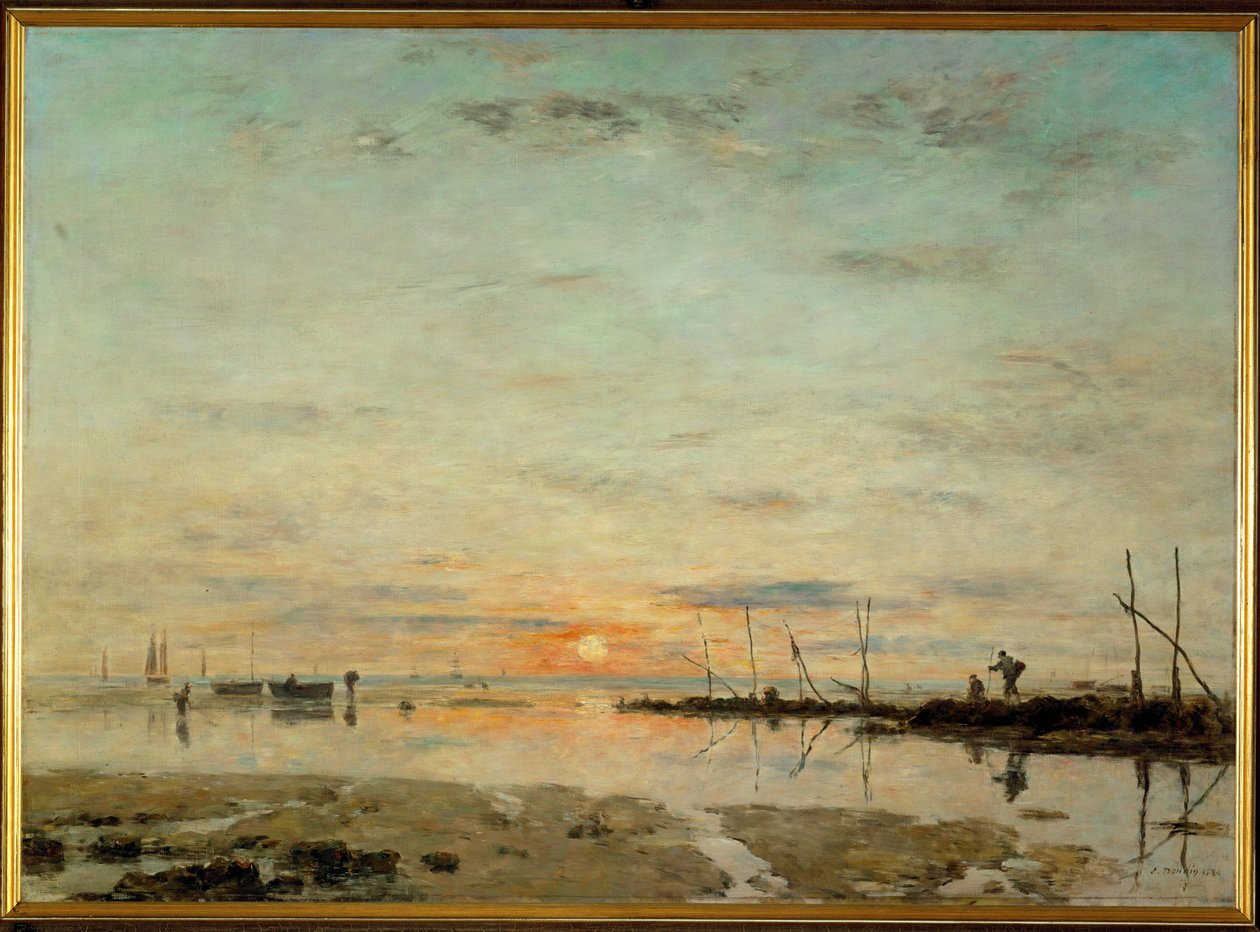 La Havre, auringonlasku laskuveden aikaan tekijältä Eugene Louis Boudin