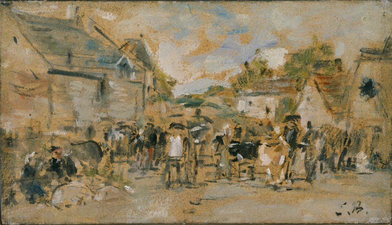 "Kylämarkkinat", 1844-1898 tekijältä Eugene Louis Boudin