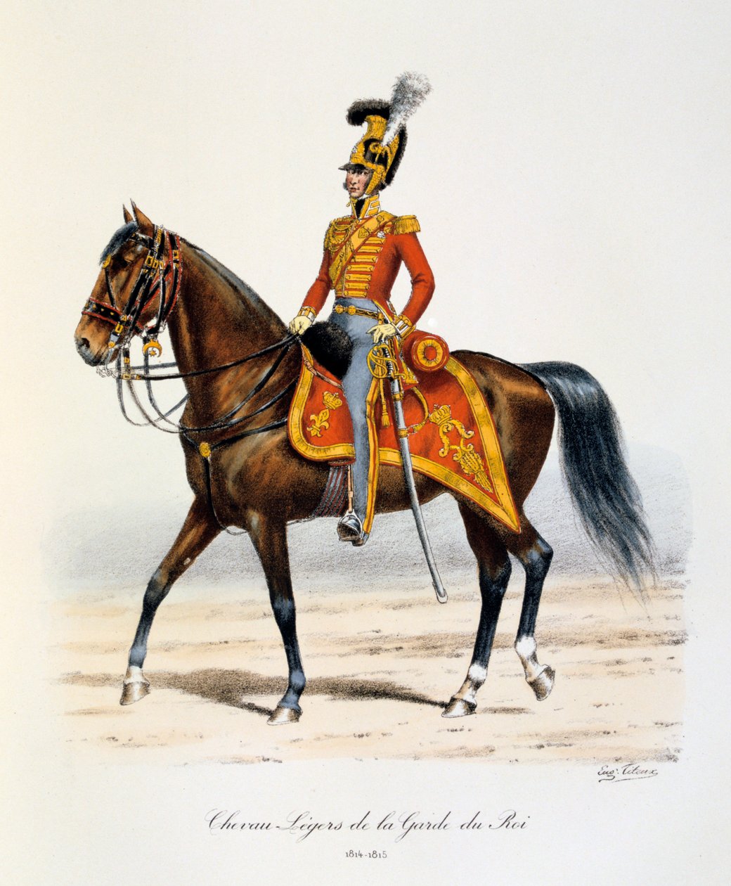 Kuninkaan kaartin kevyet hevoset, 1814-15 tekijältä Eugene Titeux