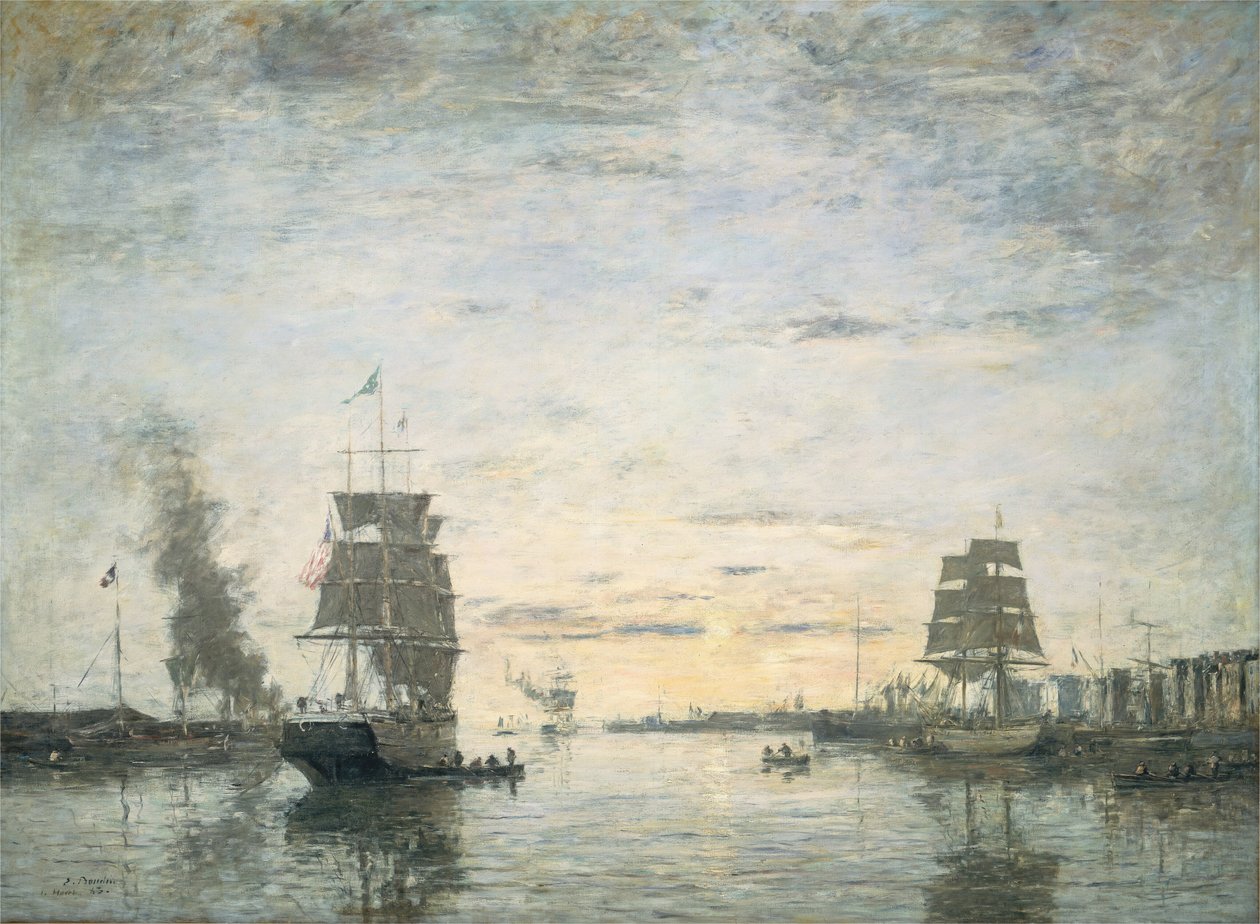 Sisäänkäynti Le Havren satamaan tekijältä Eugène Boudin