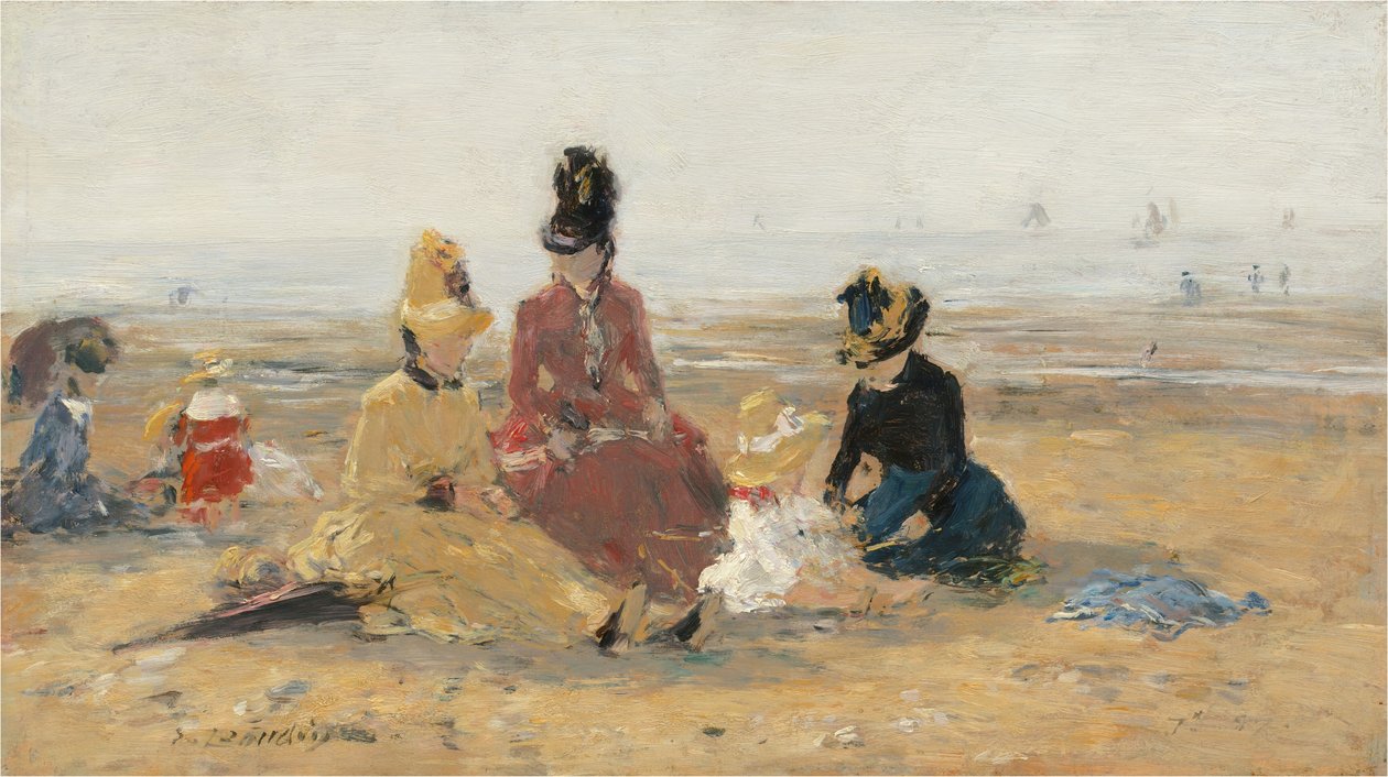 Rannalla, Trouville tekijältä Eugène Boudin
