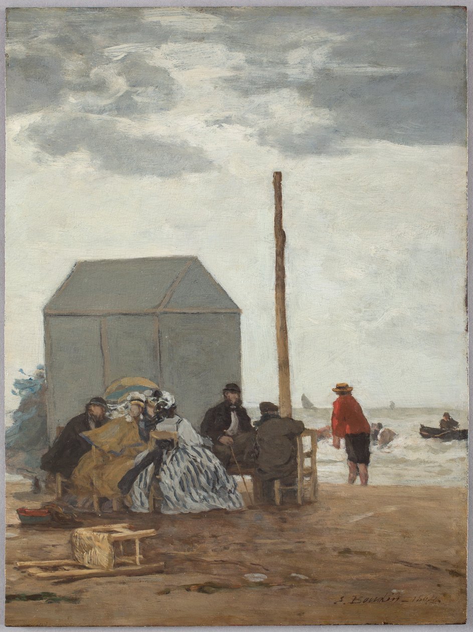 Deauvillen ranta tekijältä Eugène Boudin