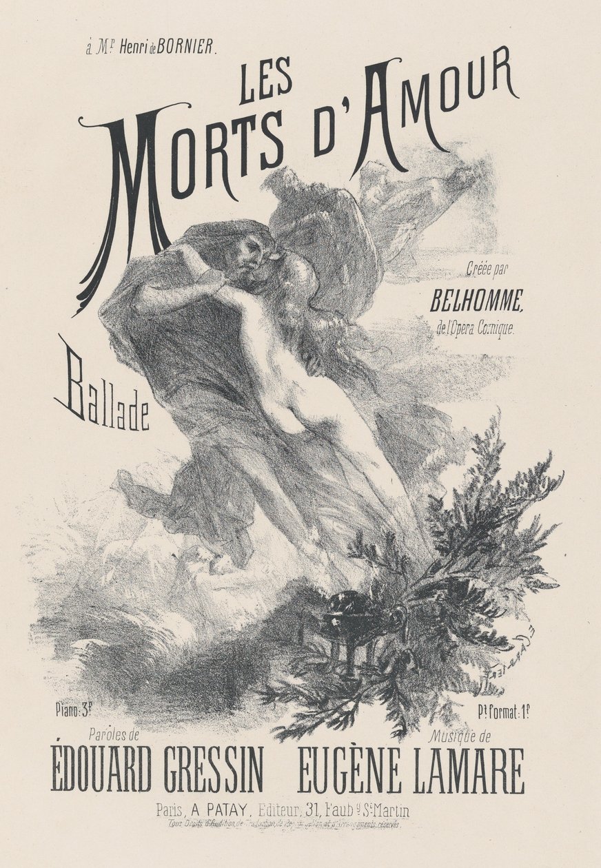 The Dead of Love, n. 1885. tekijältä Eugène Carrière