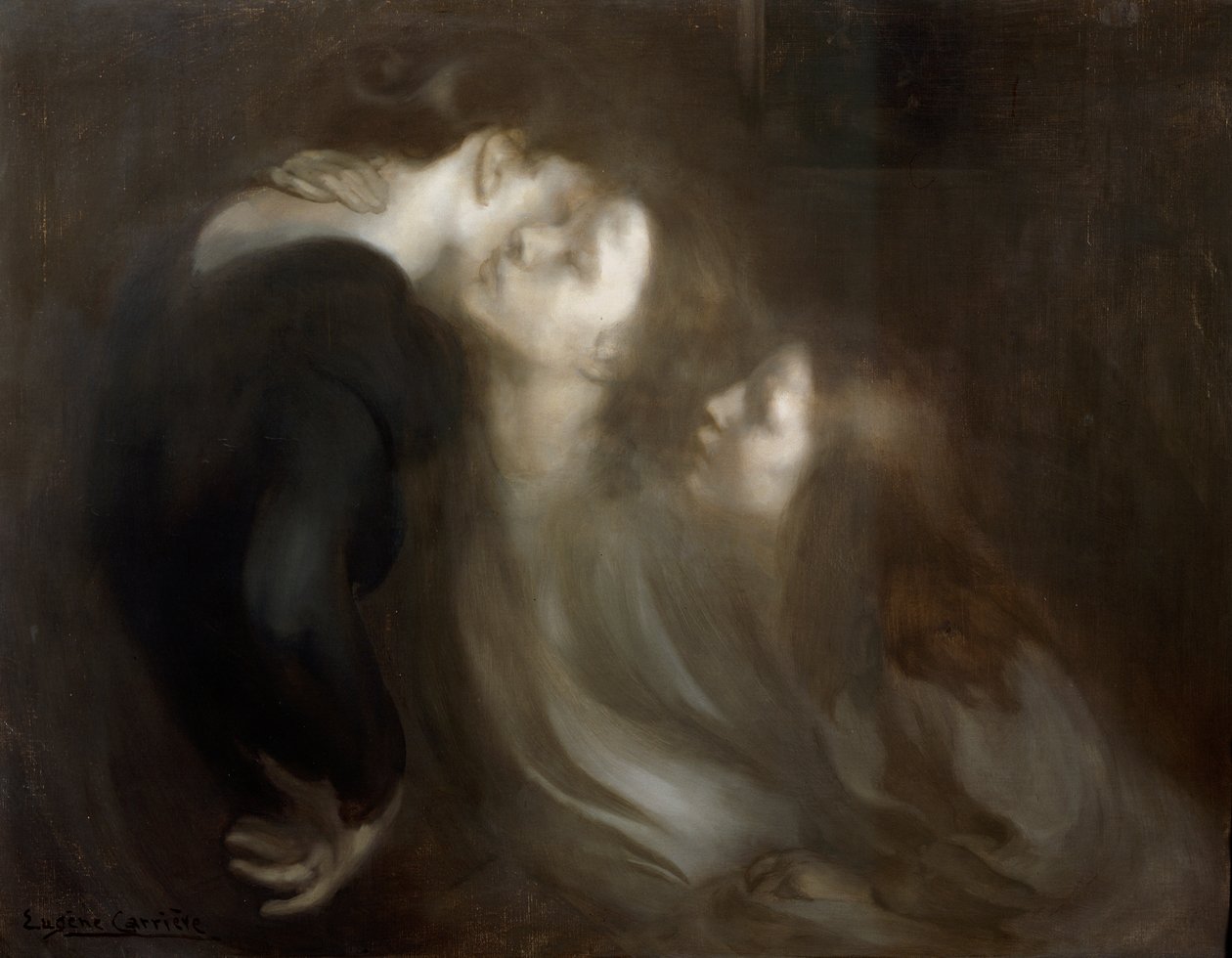Äitillinen suudelma, 1890-luvun loppu. tekijältä Eugène Carrière