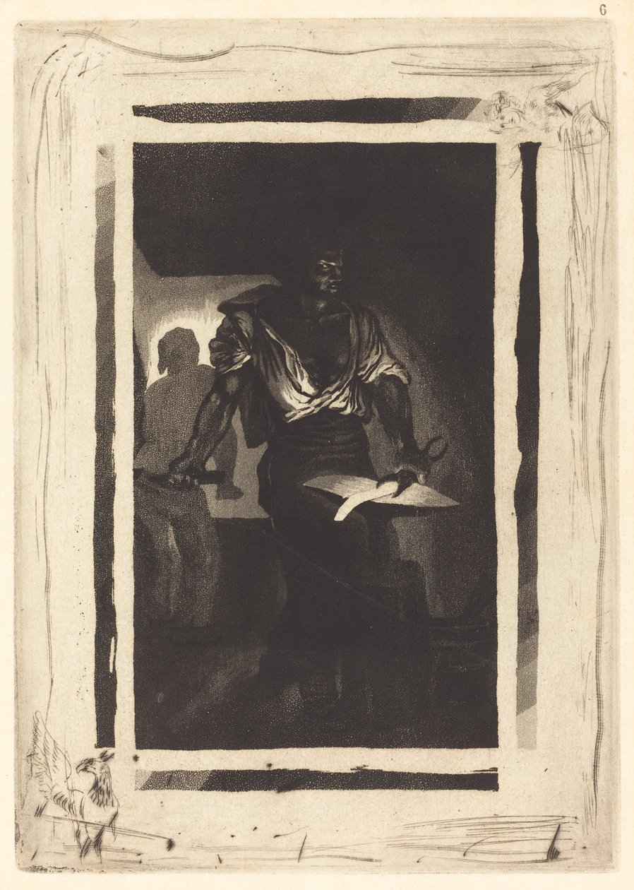 Seppä Un Forgeron, 1833. tekijältä Eugène Delacroix
