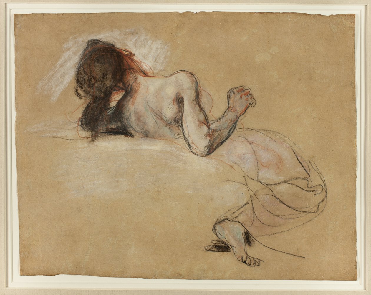 Kyyhöttävä nainen tekijältä Eugène Delacroix
