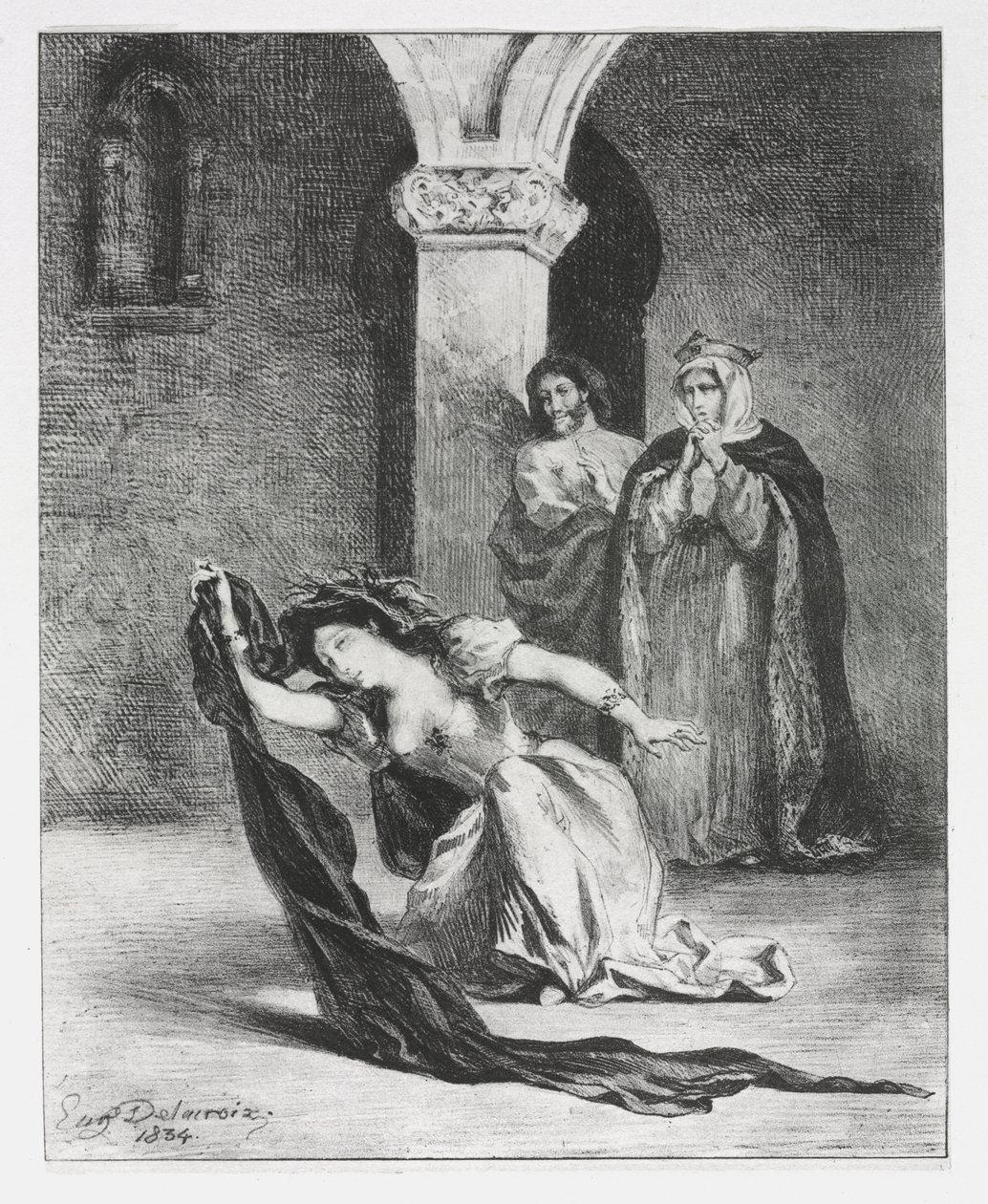 Hamlet: Ophelian laulu tekijältä Eugène Delacroix