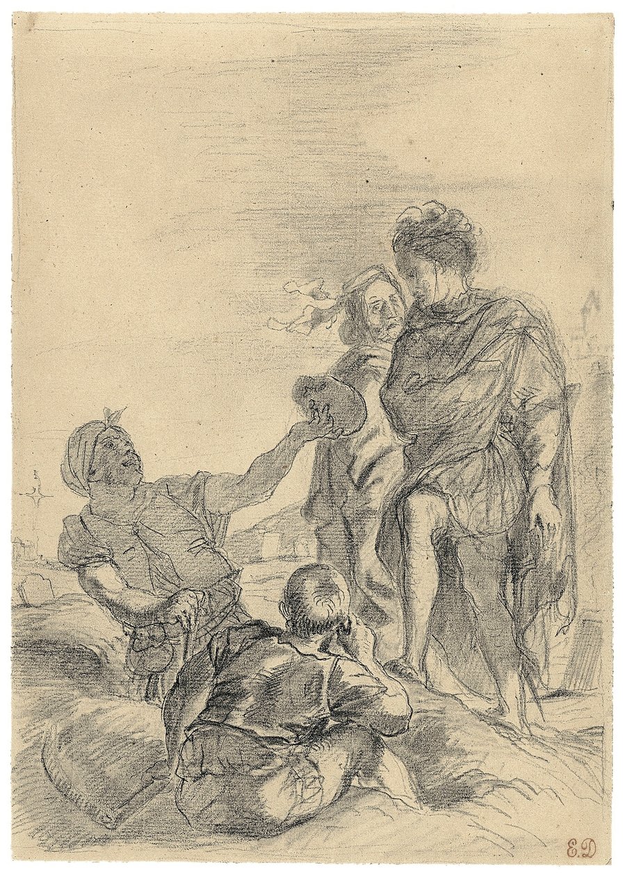 Hamlet ja haudankaivajat tekijältä Eugène Delacroix
