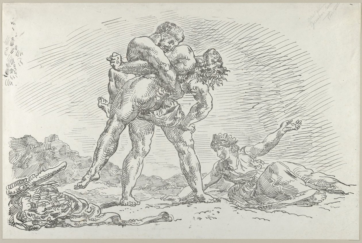 Hèrcules i Anteu, 1852., 1852. finlandès tekijältä Eugène Delacroix