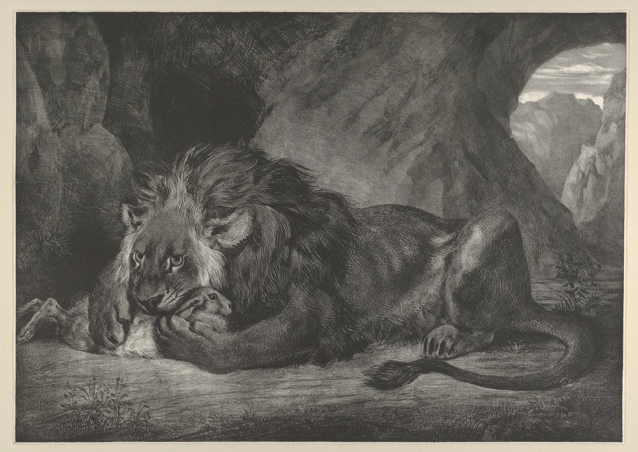 Atlasvuorten leijona, 1829-30, 1829-30. tekijältä Eugène Delacroix