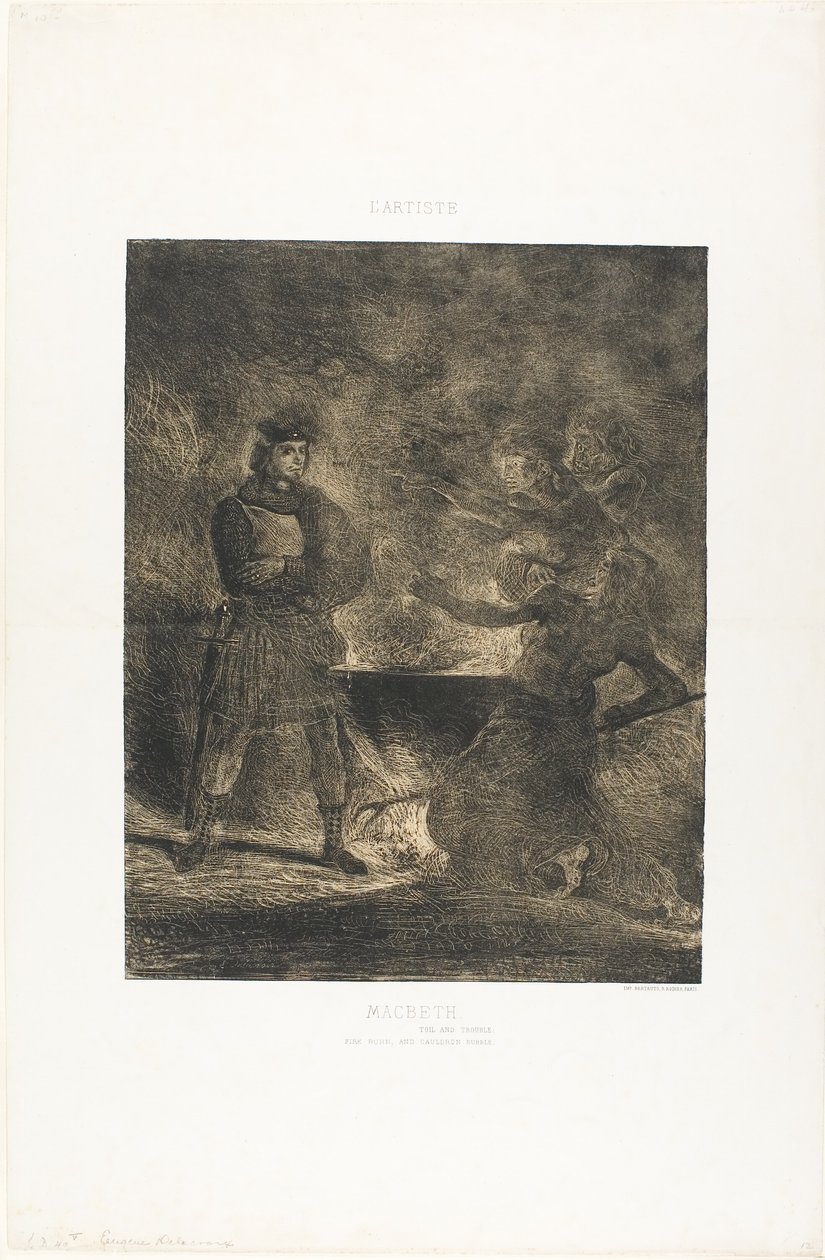 Macbeth ja noidat tekijältä Eugène Delacroix