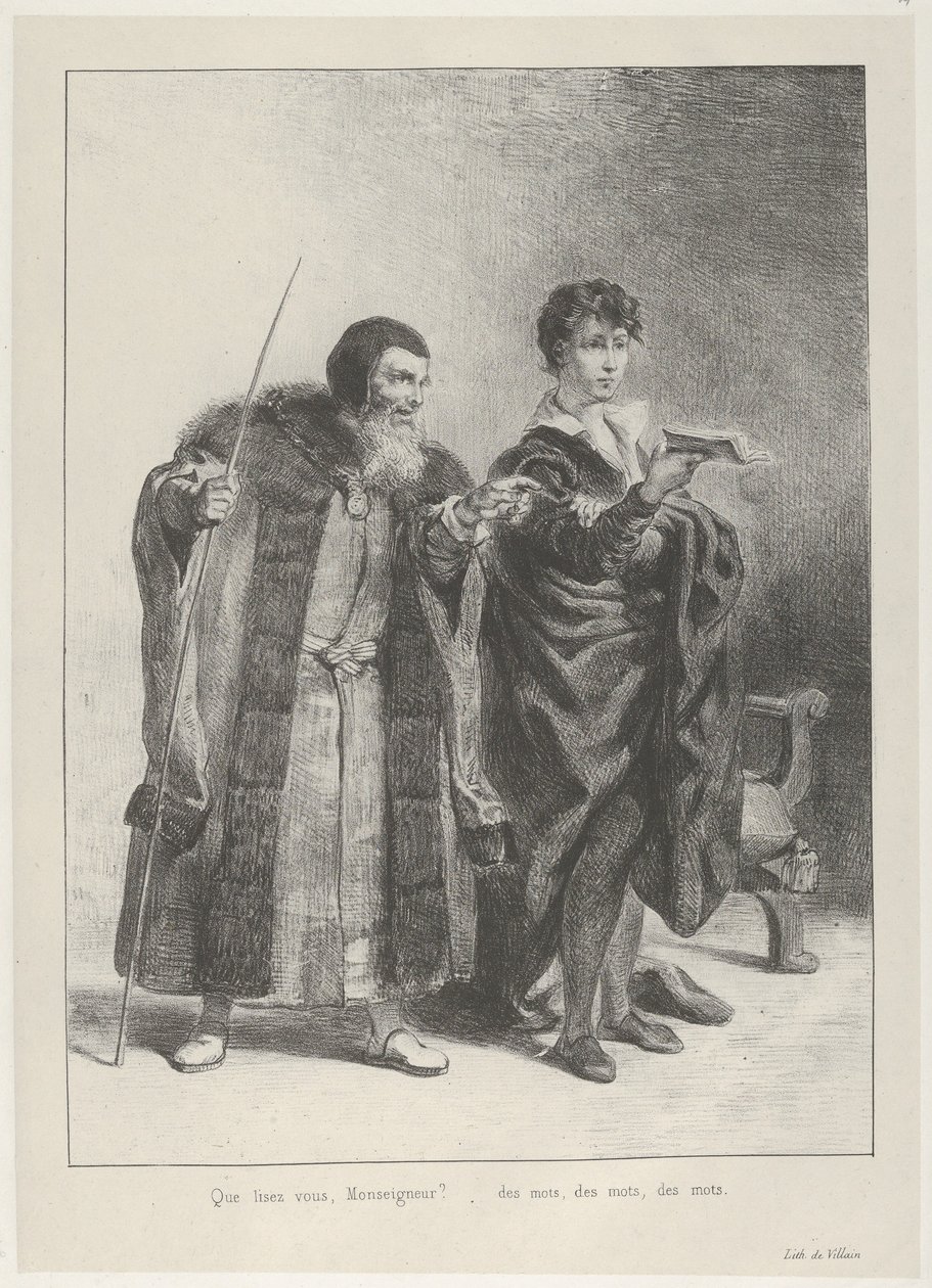 Polonius ja Hamlet, 1834-43, 1834-43. tekijältä Eugène Delacroix