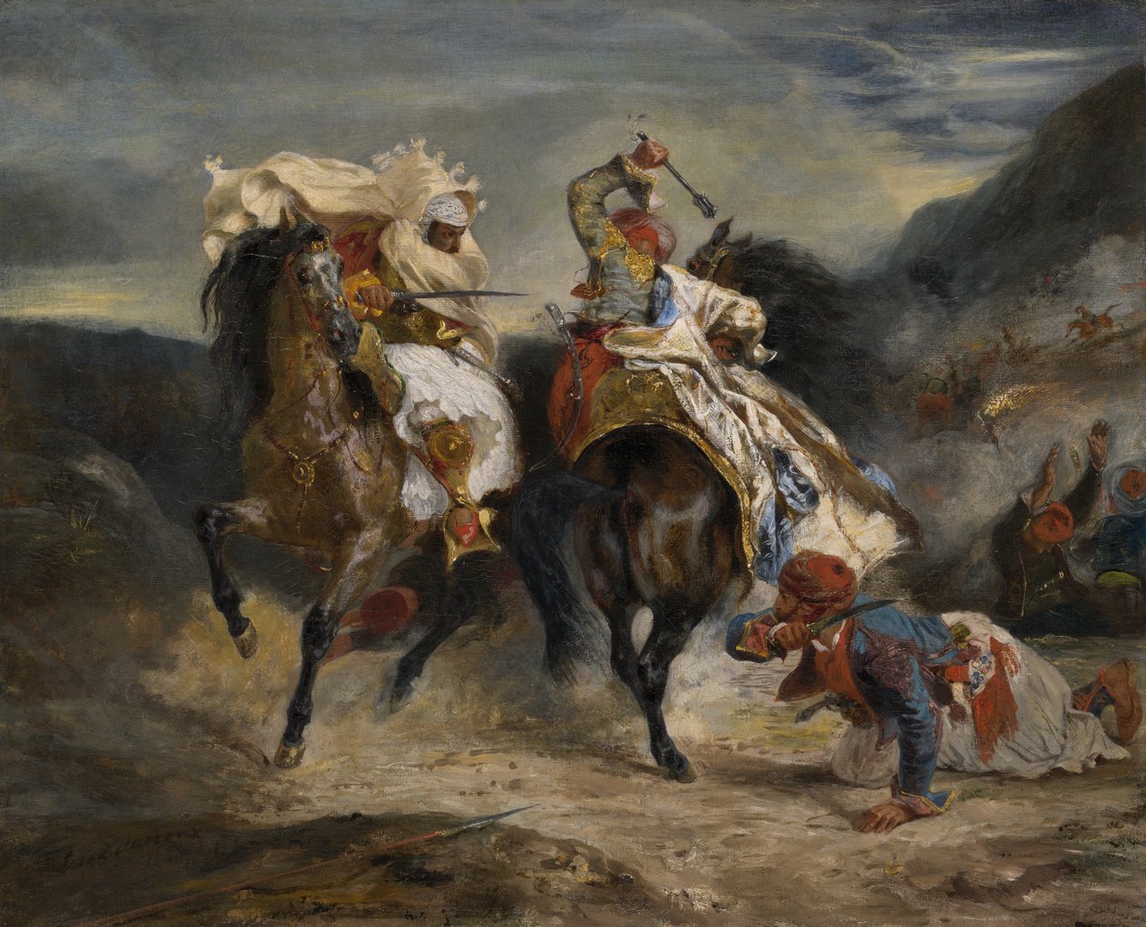Giaourin ja Hassanin taistelu tekijältä Eugène Delacroix