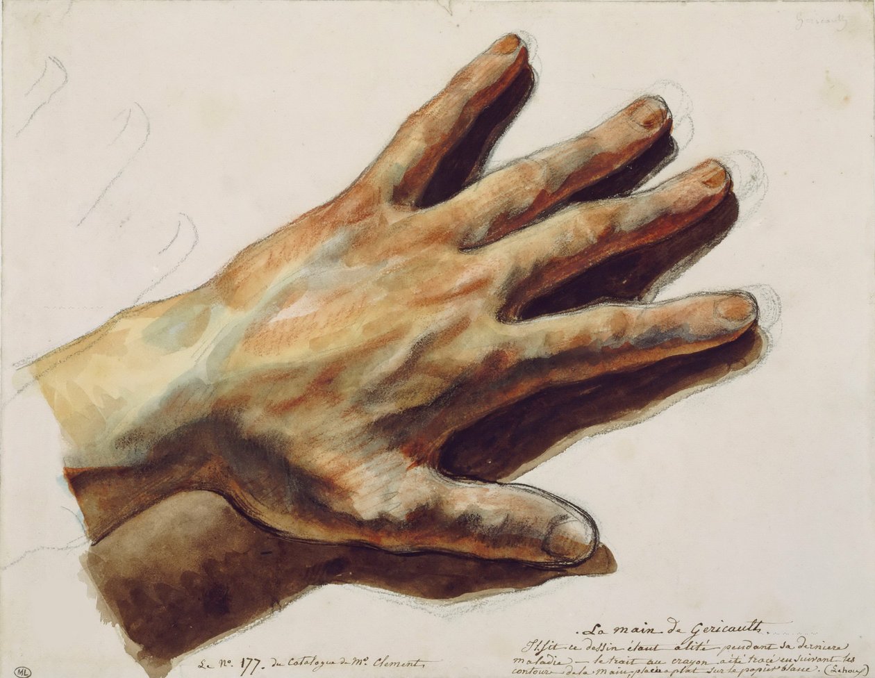 Théodore Géricaultin vasen käsi. tekijältä Eugène Delacroix