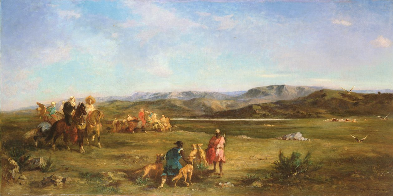 Gasellimetsästys Chott el-Hodnassa, 1856 tekijältä Eugène Fromentin