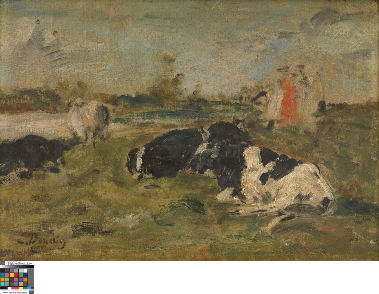 Lehmät niityllä tekijältä Eugene Louis Boudin