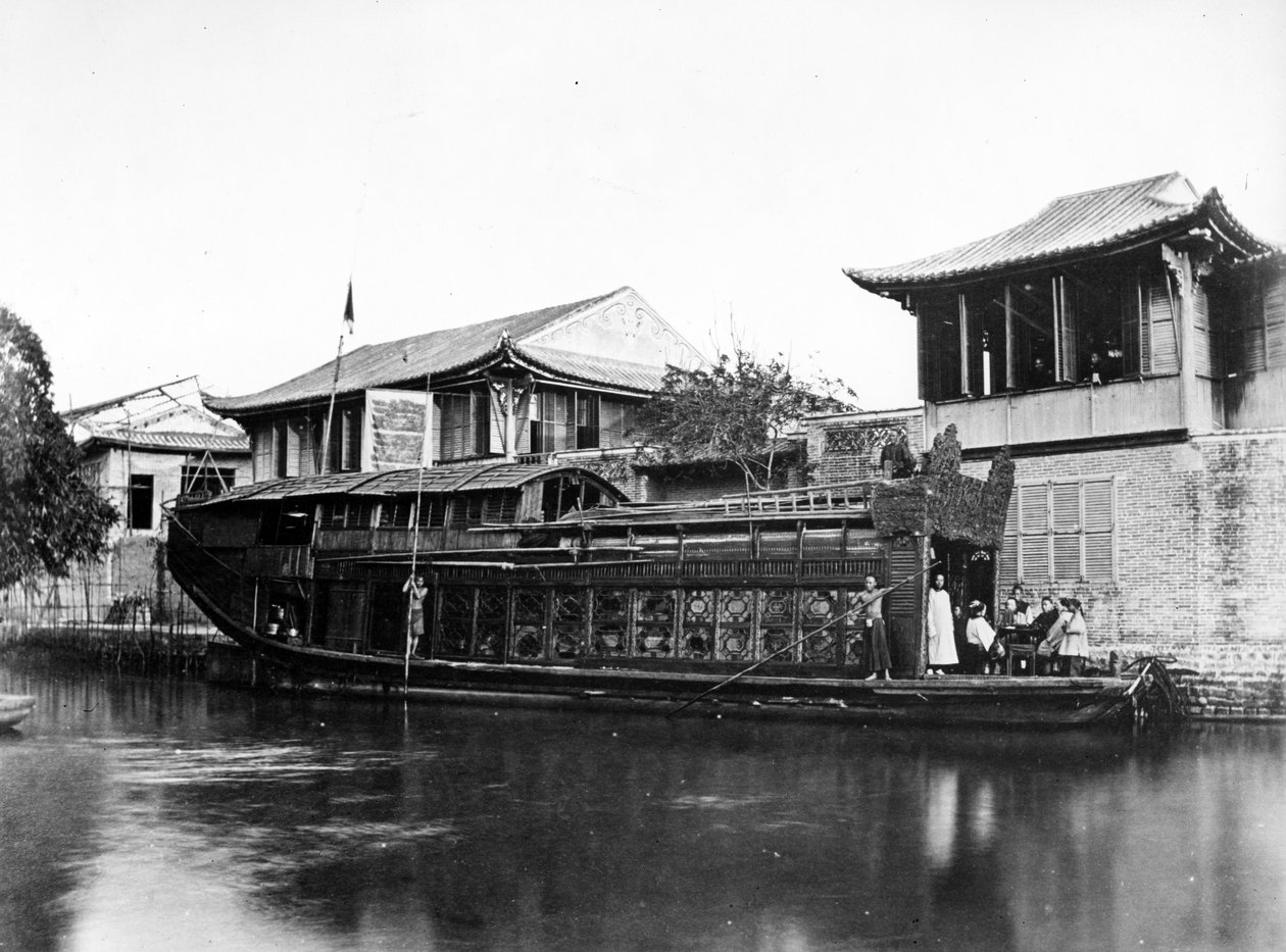 Flower Boat, Kanton, noin 1880-luku tekijältä European Photographer