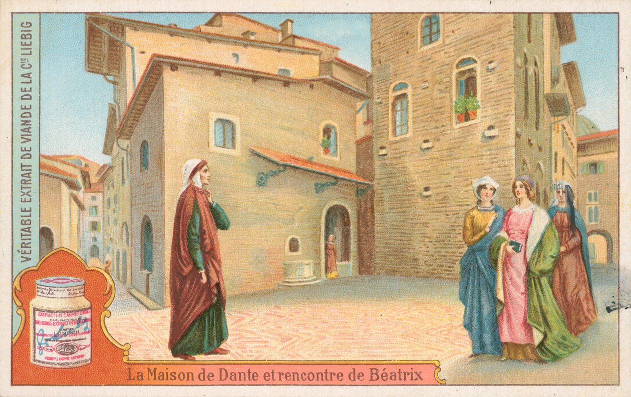Dante, Liebig-kortti, 1900-luvun alku (kromo) tekijältä European School