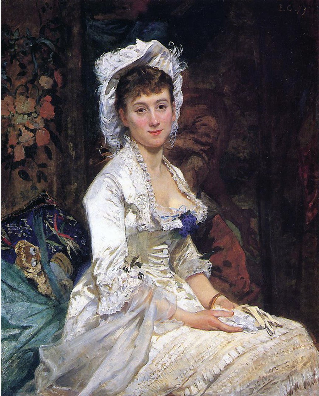 Nainen valkoisissa, 1879 tekijältä Eva Gonzalès