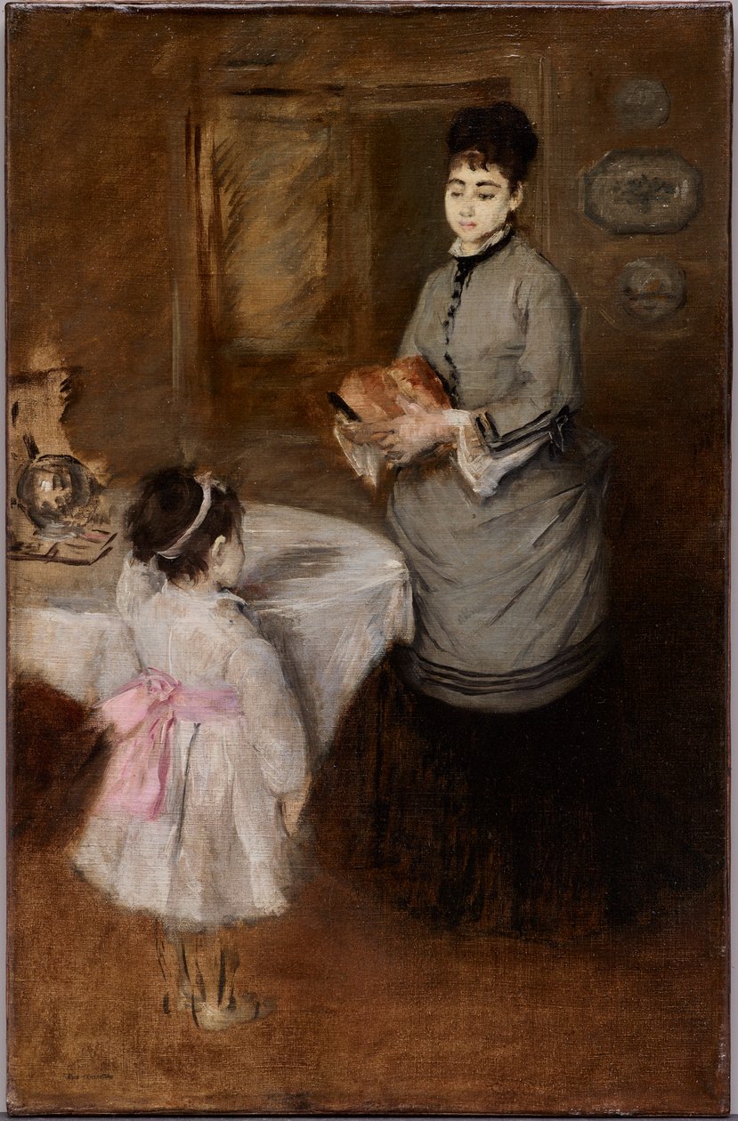 Iltapäivätee, n. 1874 (öljy kankaalle) tekijältä Eva Gonzalès