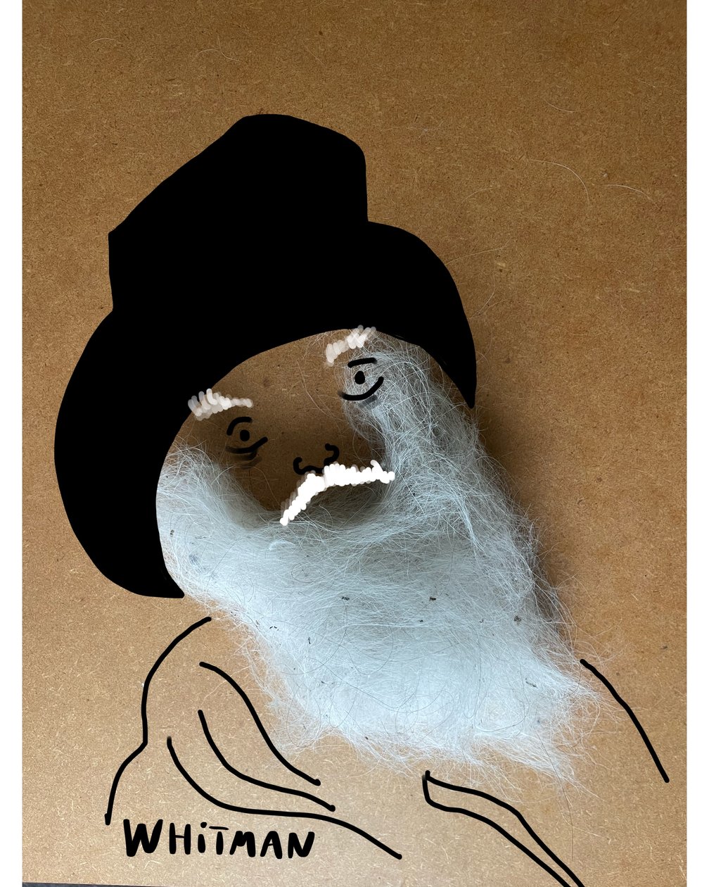 Walt Whitman (kollaasipiirros) tekijältä Evan Sklar