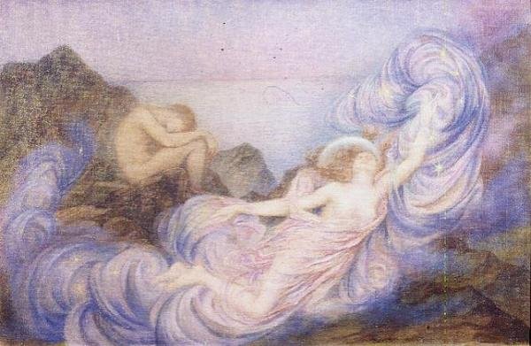 Twilight (öljy kankaalle) tekijältä Evelyn De Morgan
