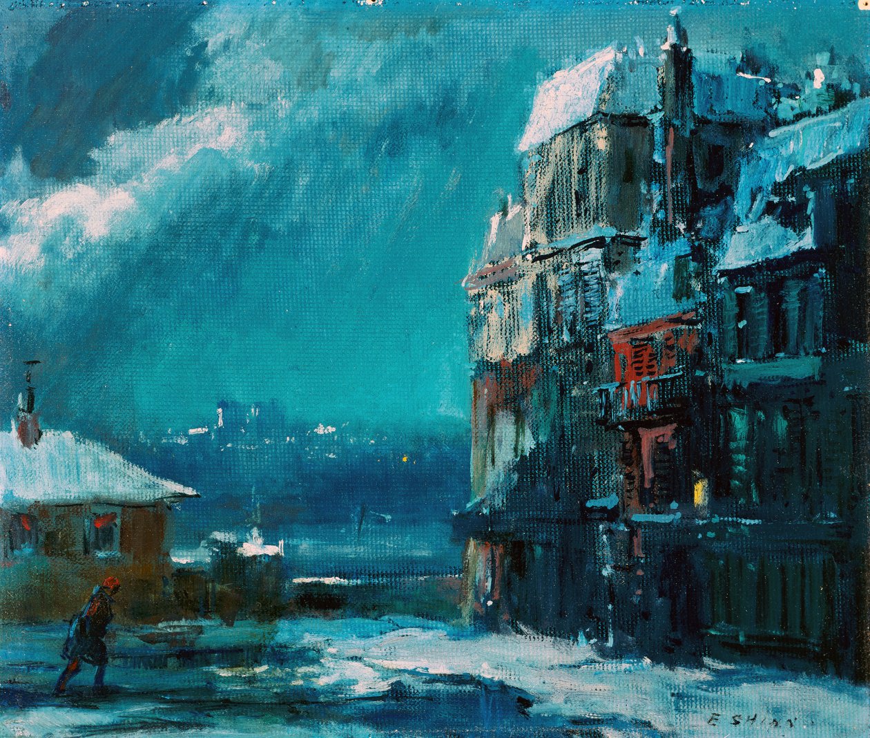 Talviyö, Pariisi (öljy laudalle) tekijältä Everett Shinn
