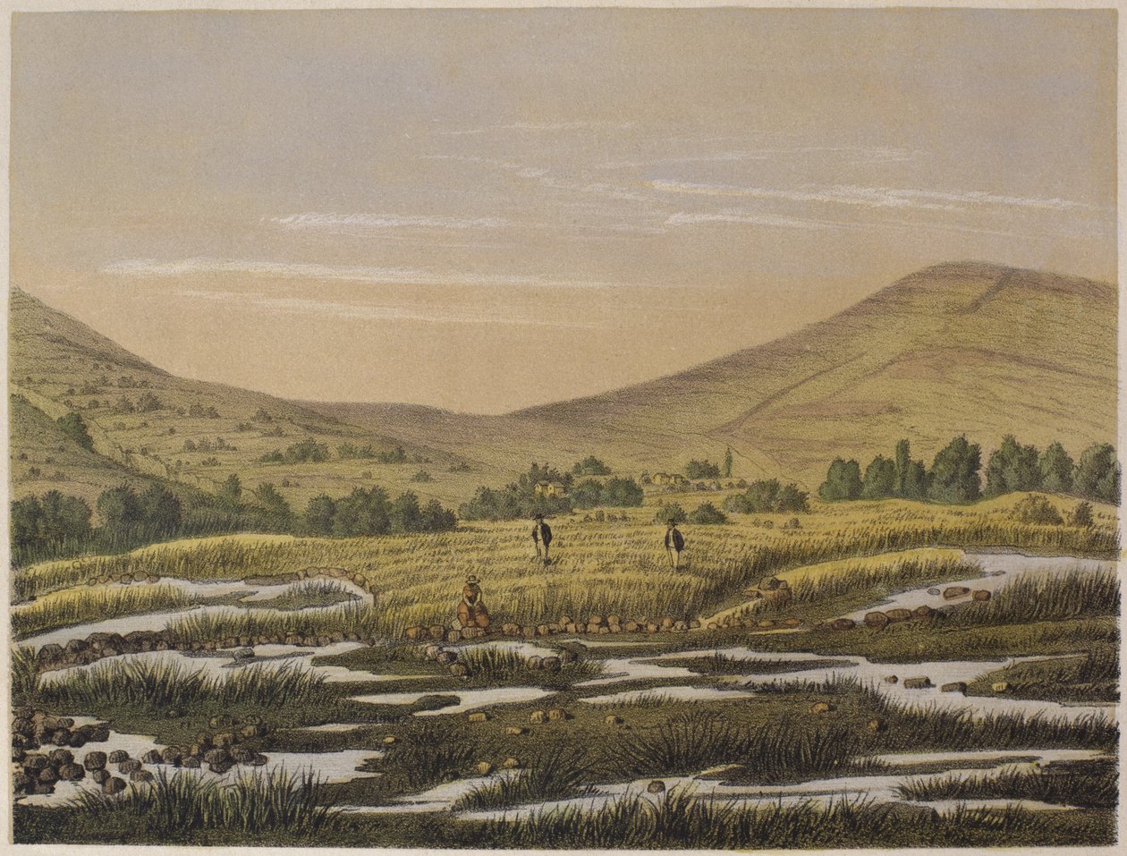 Cajamarcan lämpövedet, kuva Marianon, Felipe Paz Soldanin (1821-86) teoksesta "Geografia del Peru" 1863 tekijältä F. Delamare