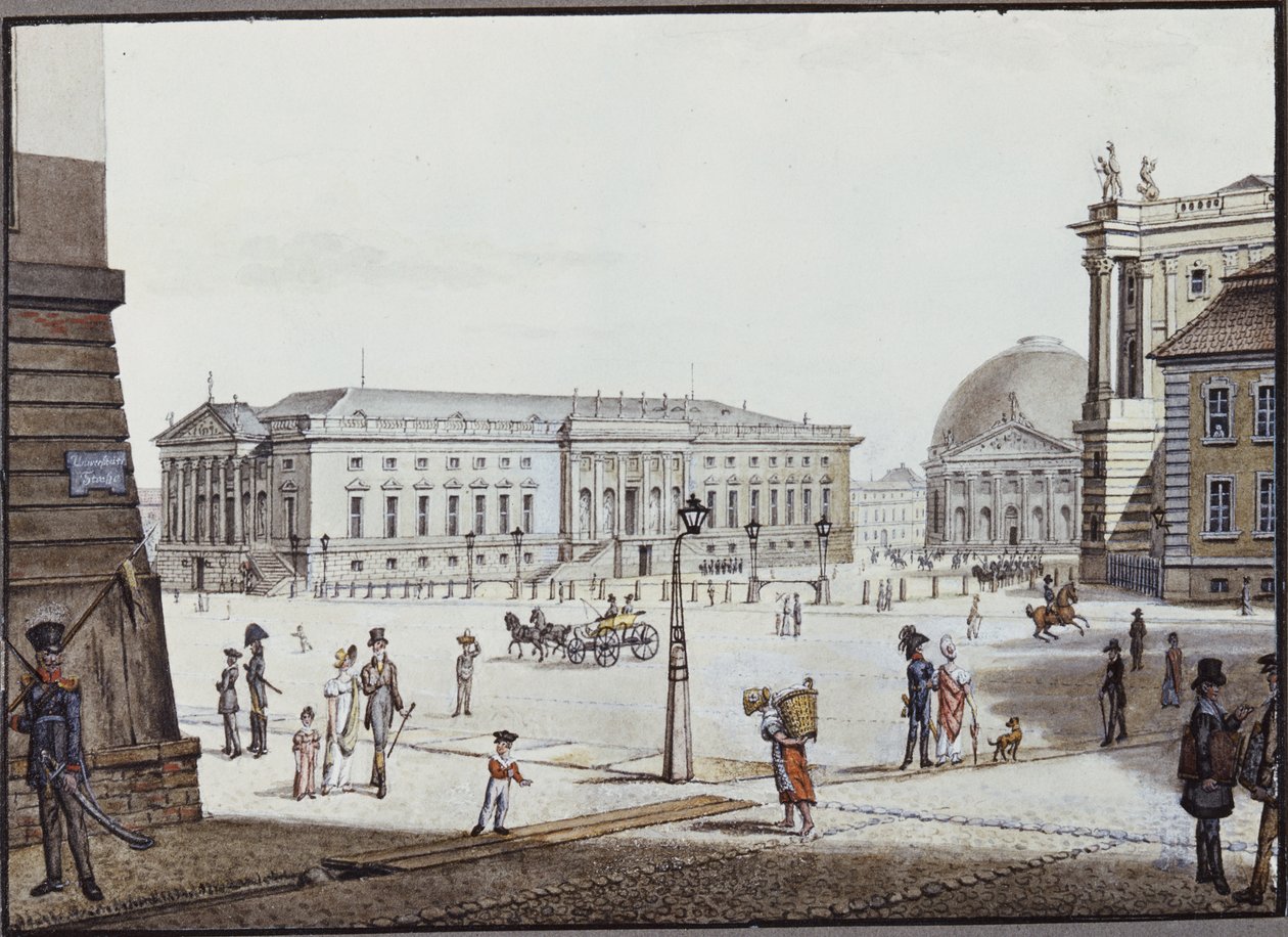 Opernplatz, Berliini (kynä, muste ja wc paperilla) tekijältä F.A. Calau