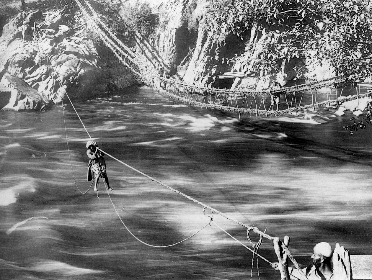Köysisilta, Jhelum Valley, Kashmir, Intia, c1900. tekijältä F. Bremner
