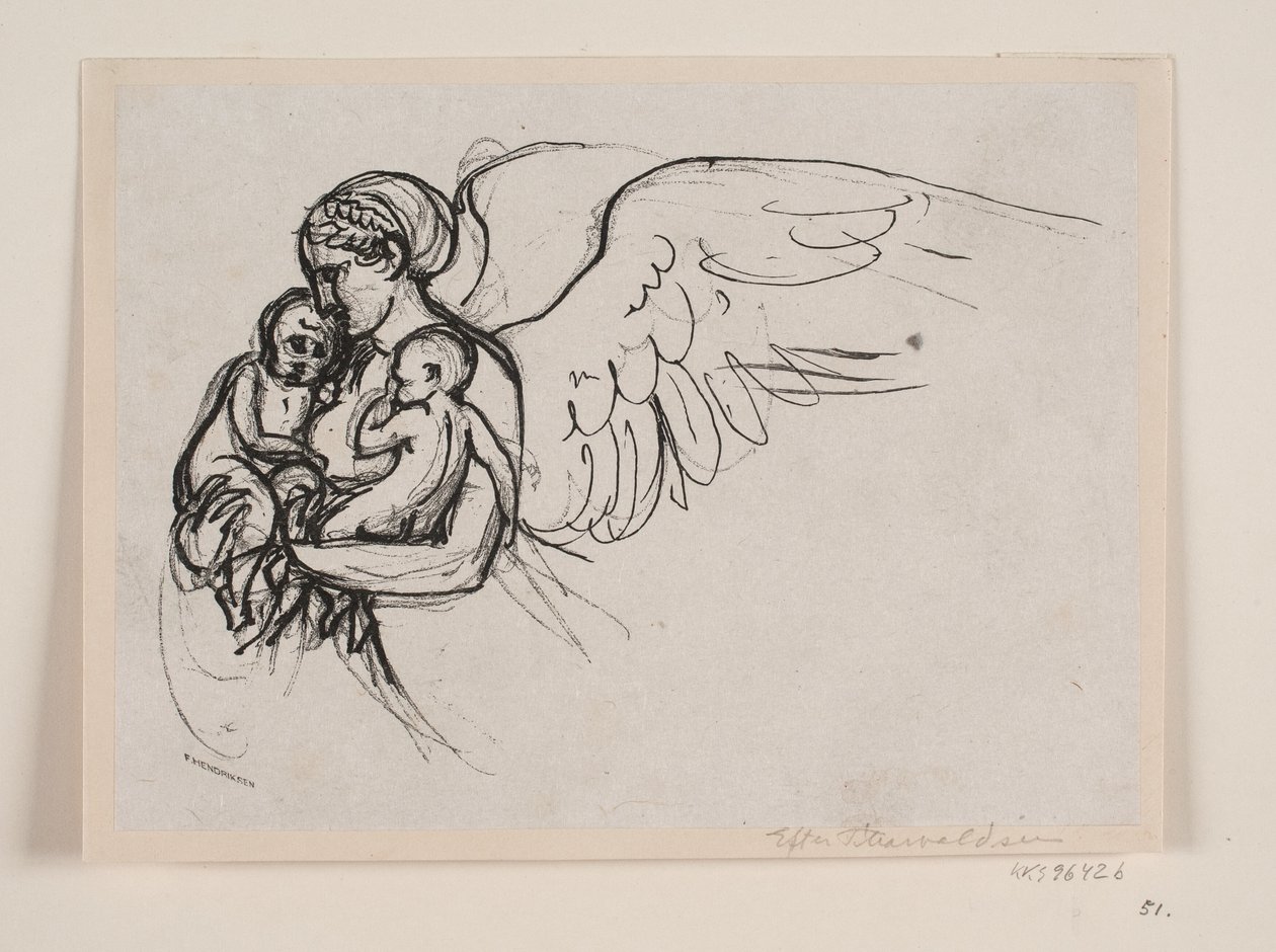 Luonnos Thorvaldsenin helpotukseksi, "The Night" tekijältä F. Hendriksen