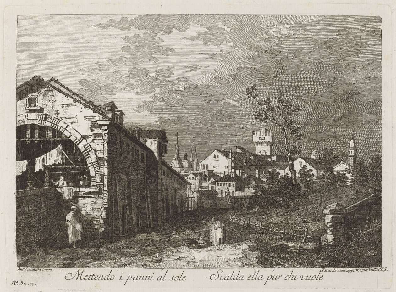 Vaatteiden pukeminen... tekijältä Fabio Berardi after Canaletto