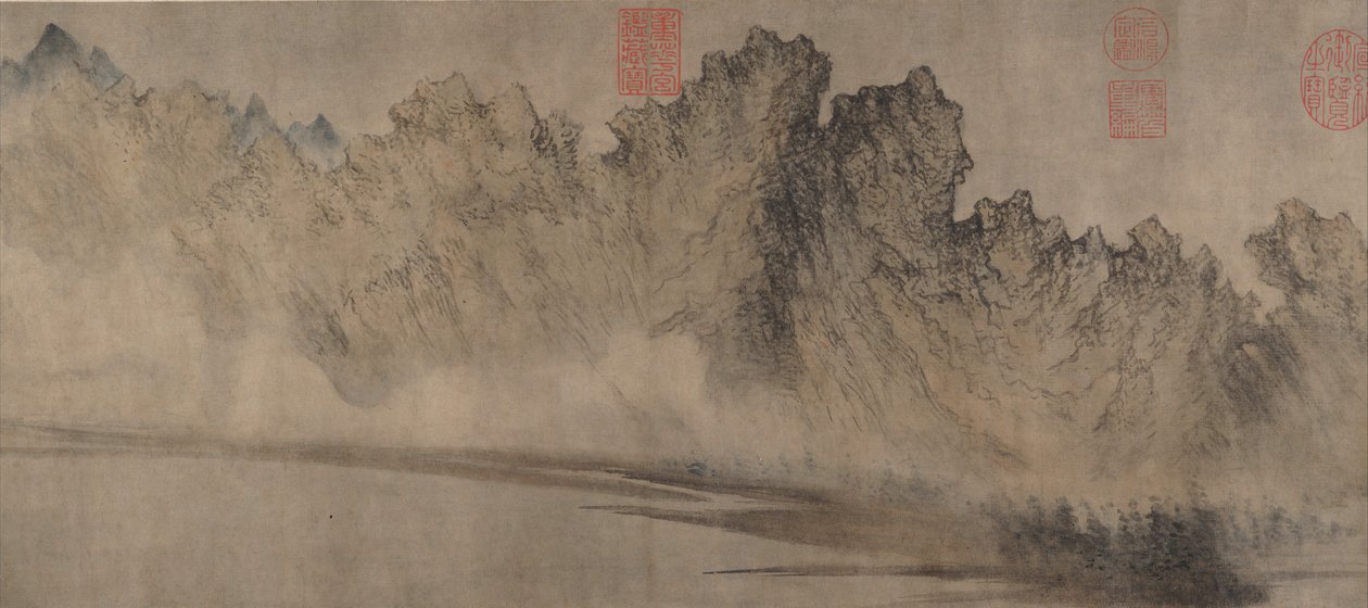 Pilviset vuoret, n. 1360-70. tekijältä Fang Congyi