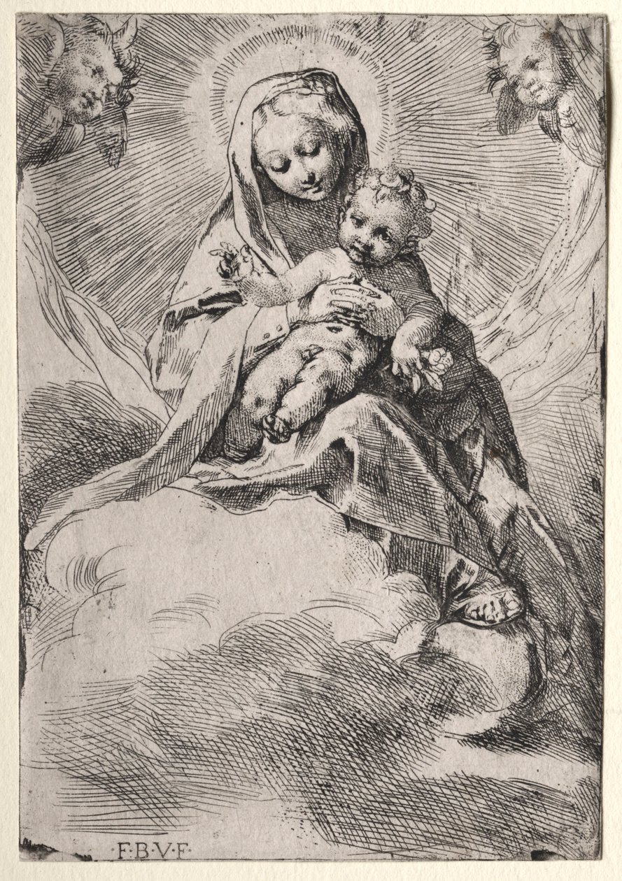 Madonna pilvissä, n. 1581. tekijältä Federico Barocci