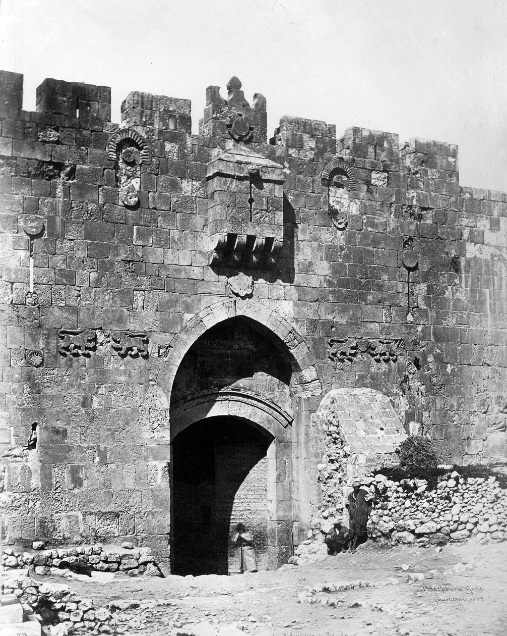 Leijonanportti, Jerusalem, 1857 tekijältä Felice Beato