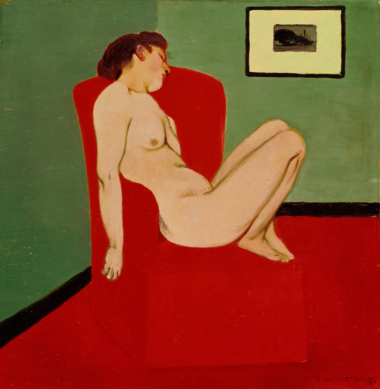 Istuva nainen alasti tekijältä Felix Edouard Vallotton