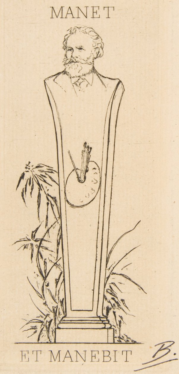 Manetin ex-libris, 1875. tekijältä Felix Bracquemond