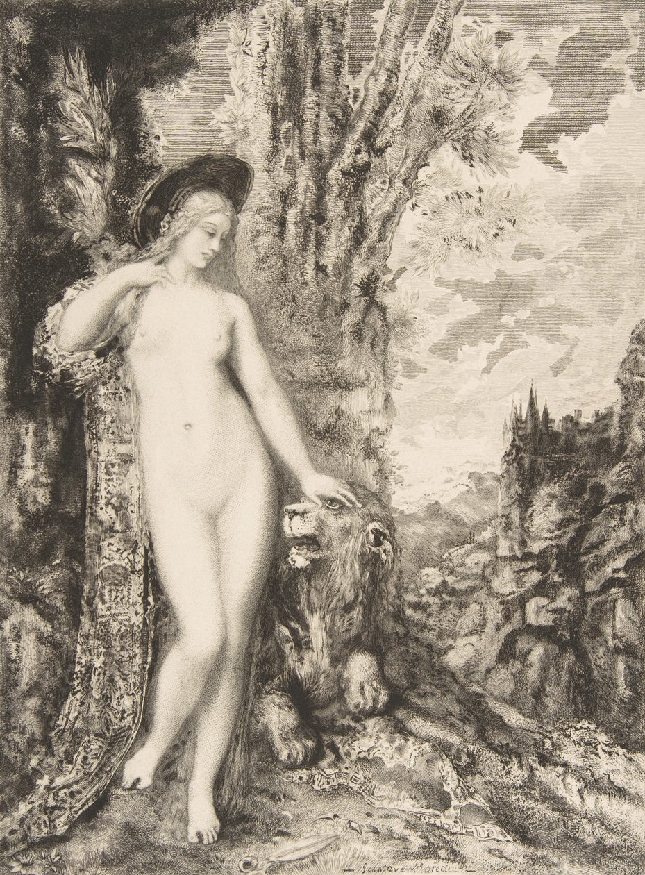 Rakas leijona, 1886. tekijältä Felix Bracquemond