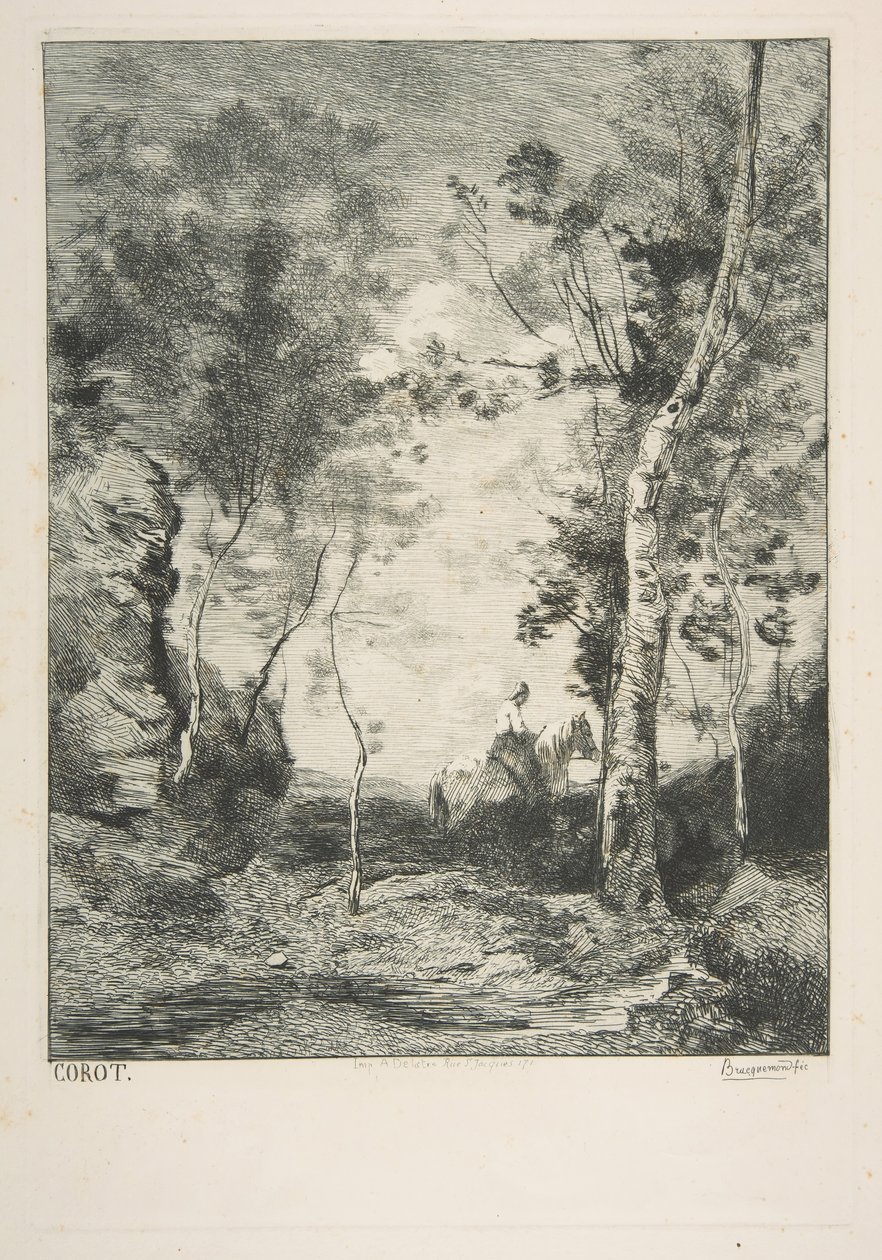 Valkoinen hevonen, 1858. tekijältä Felix Bracquemond