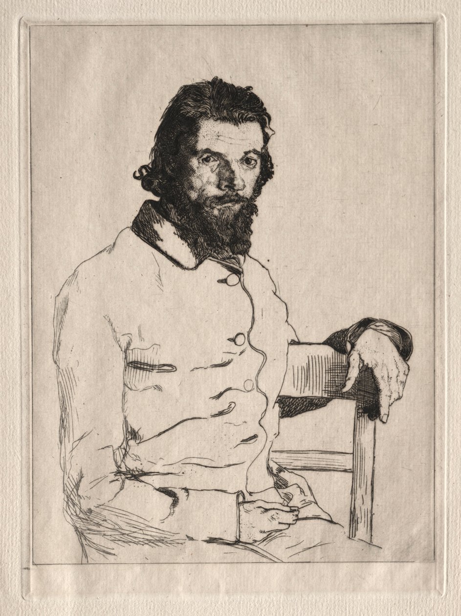 Meryonin muotokuva istumassa. tekijältä Felix Bracquemond