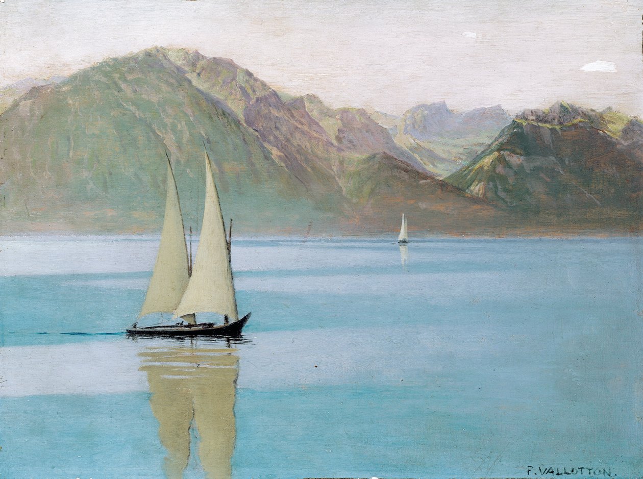 Vene Genevejärvellä, 1892 tekijältä Felix Edouard Vallotton